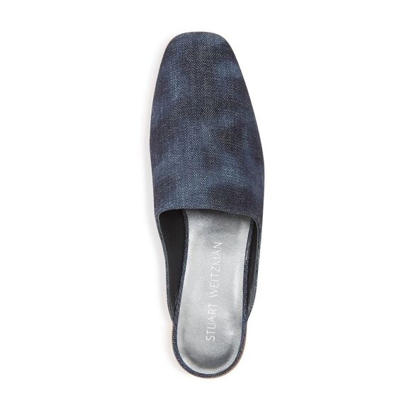 STUART WEITZMAN Womens Nay Antique Denim Navy Denim Mulearky Slip On Mules 7 M - Picture 2 of 4